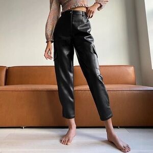 Wilfred Black Faux Leather Pants